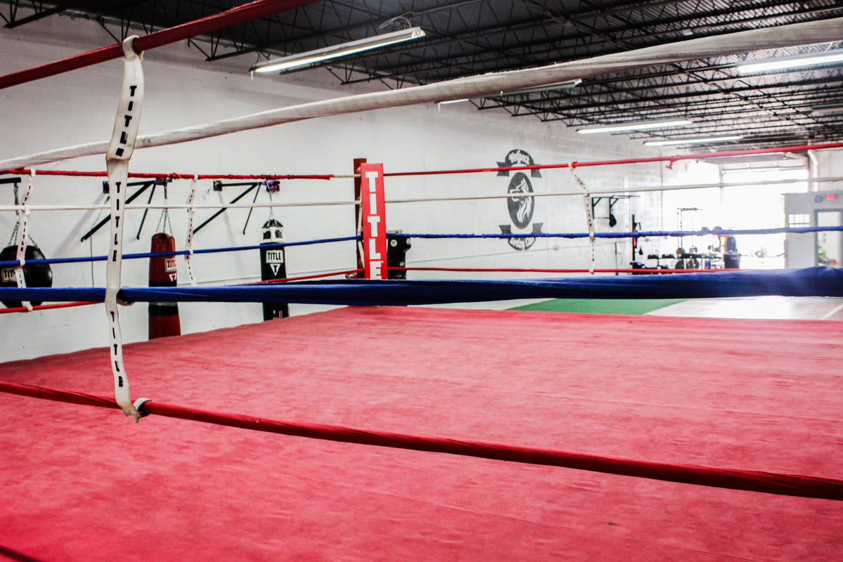 Full-size boxing ring at Wolfpack Boxing Club Miami